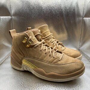 Size 8.5 Nike Air Jordan 12 XII Womens Vachetta Tan Gold Sail Shoes AO6068-203